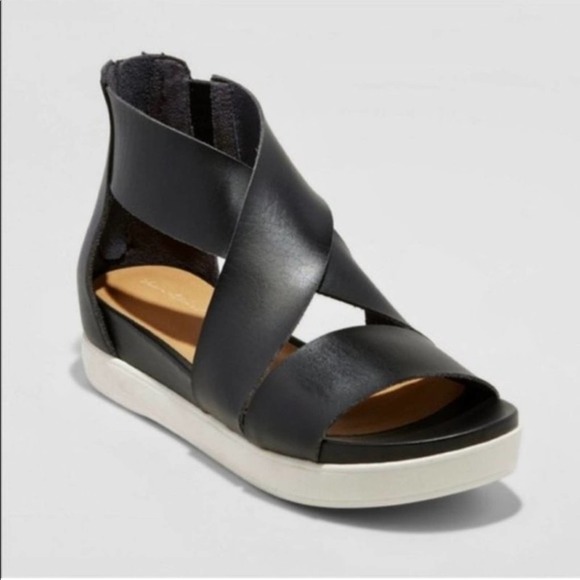 a new day Shoes - A NEW DAY Hummingbird Ankle Strap Zip Sandals size 8 NEW IN BOX Black